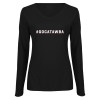 Thumbnail image for  Womens Black Long Sleeve V Neck Tee 