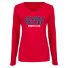 Thumbnail image for  Womens Red Long Sleeve V Neck Tee