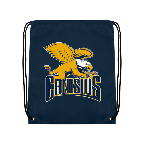  Navy Drawstring Backpack - Canisius Athletic Mark