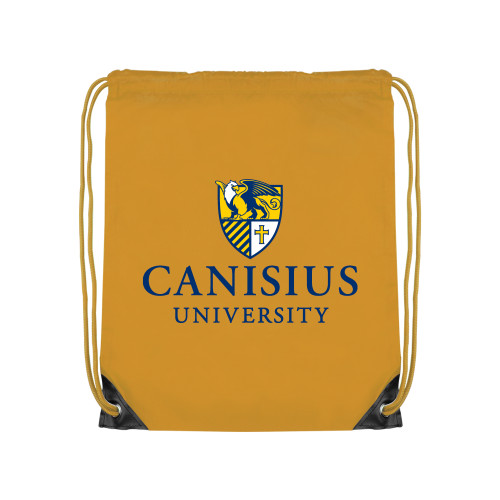  Gold Drawstring Backpack - Canisius Institutional Mark Vertical