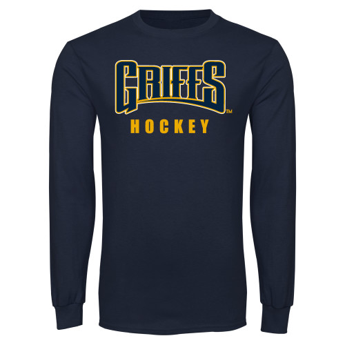  Navy Long Sleeve T Shirt - Griffs - Hockey