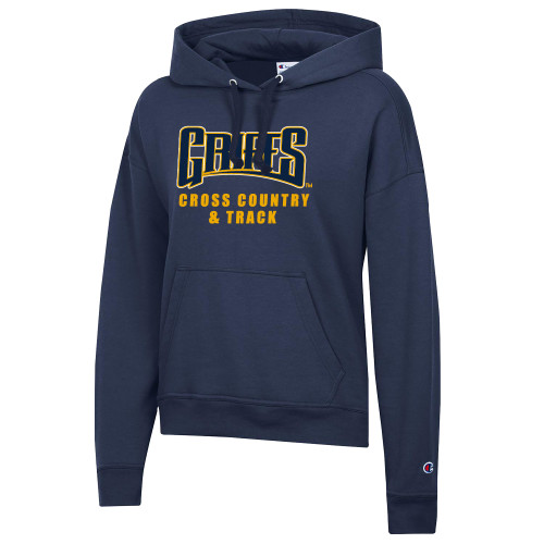  Champion Womens Navy Powerblend Pullover Hood - Griffs - Cross Country and Track
