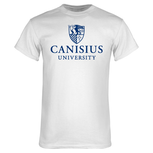  White T Shirt - Canisius Institutional Mark Vertical