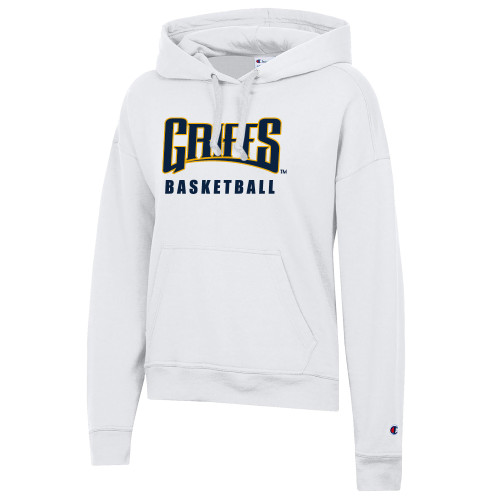 Canisius Champion Womens White Powerblend Pullover Hood-XS