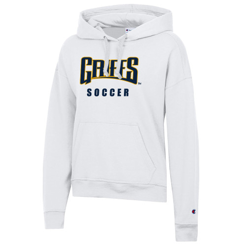  Champion Womens White Powerblend Pullover Hood - Griffs - Soccer