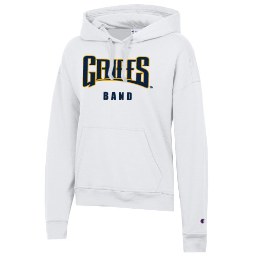  Champion Womens White Powerblend Pullover Hood - Griffs - Band