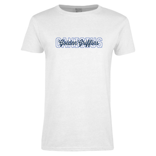  Womens White Short Sleeve Tee - Canisius Golden Griffins Overlay