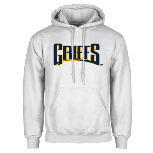  White Fleece Hoodie - Griffs Wordmark