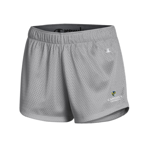  Champion Womens Grey Mesh Short - Canisius Institutional Mark Vertical