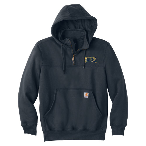  Carhartt Navy Rain Defender Paxton Hooded Zip Sweatshirt - Griffs Wordmark