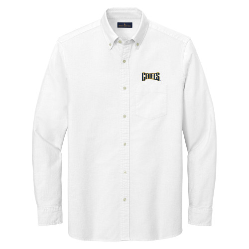  Brooks Brothers Mens White Casual Oxford Cloth Shirt - Griffs Wordmark