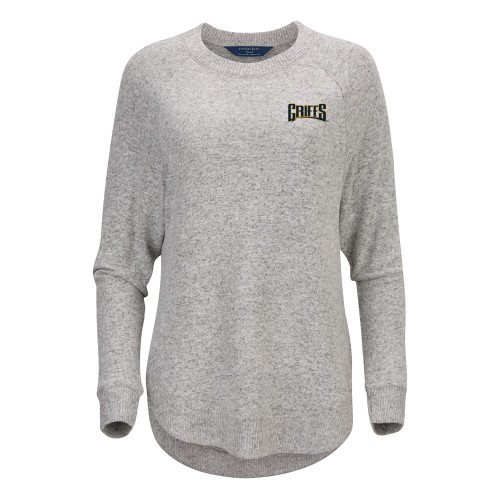  Boxercraft Womens Oxford Grey Heather Cuddle Oversized Crew - Griffs Wordmark