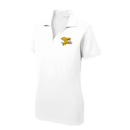  Womens White Dry Mesh Polo - Canisius Griffin Mascot