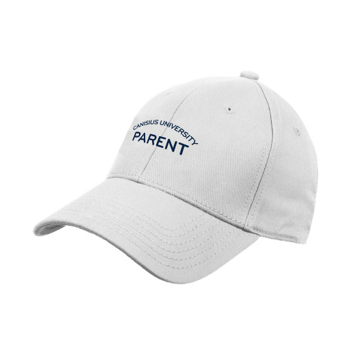  White Structured Adjustable Pro Style Hat - Canisius - Parent Under Arch University