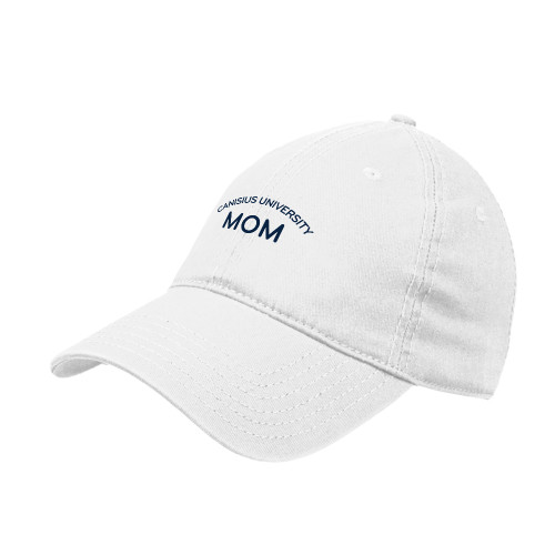  White Unstructured Adjustable Low Profile Hat - Canisius - Mom Under Arch University