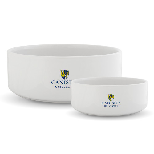  Ceramic Dog Bowl - Canisius Institutional Mark Vertical
