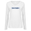 Thumbnail image for  Womens White Long Sleeve V Neck Tee 