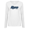 Thumbnail image for  Womens White Long Sleeve V Neck Tee 