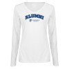 Thumbnail image for  Womens White Long Sleeve V Neck Tee 