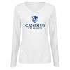 Thumbnail image for  Womens White Long Sleeve V Neck Tee 