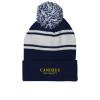 Thumbnail image for  Navy/White Two Tone Knit Pom Beanie w/Cuff