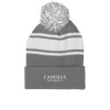 Thumbnail image for  Grey/White Two Tone Knit Pom Beanie w/Cuff