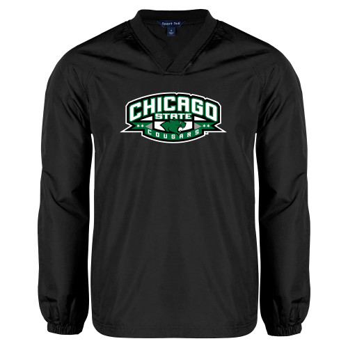 Chicago State Black V Neck Raglan Windshirt