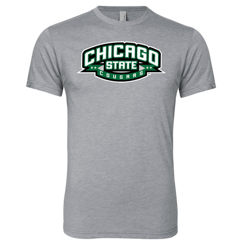  Next Level Heather Grey Triblend Tee - Chicago State Cougars