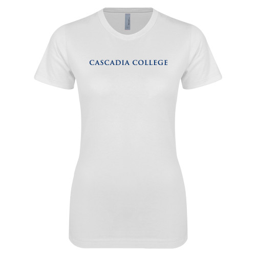  Next Level Womens White Boyfriend Tee - Cascadia College Bothell  Flat