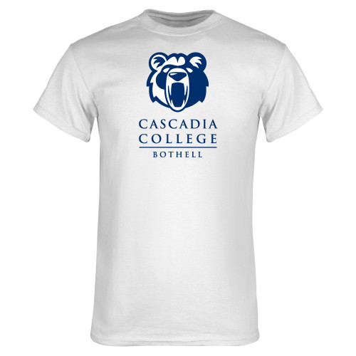  White T Shirt - Kodiak Cascadia College Bothell Stacked