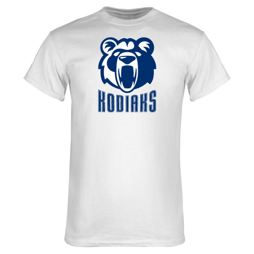  White T Shirt - Kodiaks with Mascot