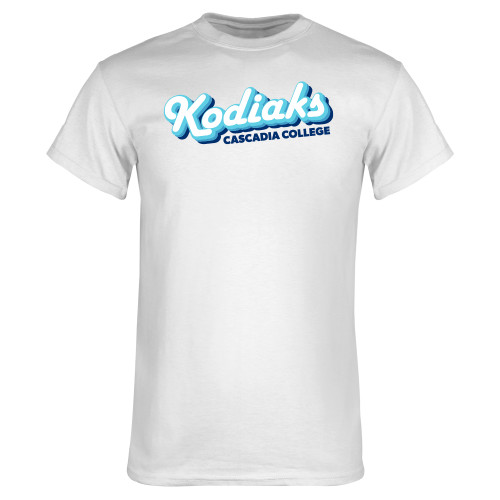  White T Shirt - Kodiaks Tricolor Cascadia College
