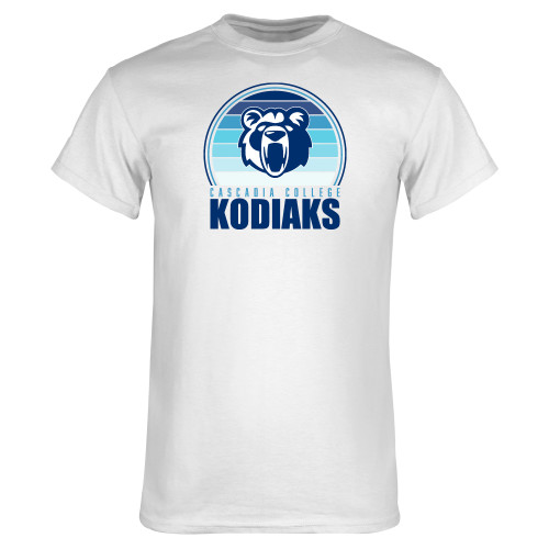  White T Shirt - Cascadia College Kodiaks Blue Shade Design