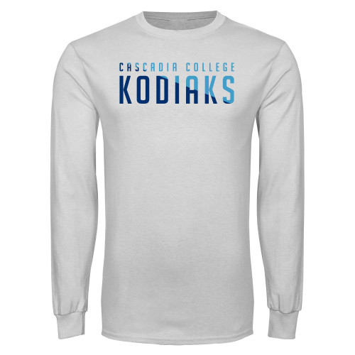  White Long Sleeve T Shirt - Cascadia College Kodiaks Duo Color