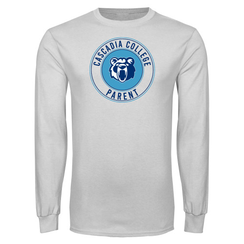  White Long Sleeve T Shirt - Cascadia College Parent