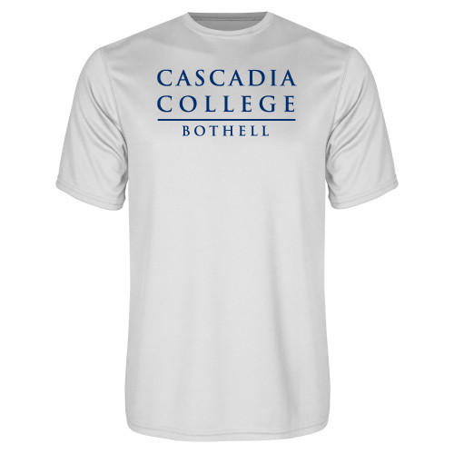  White Performance Tee - Cascadia College Bothell