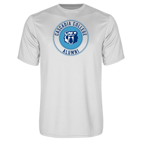  White Performance Tee - Cascadia College Alumni