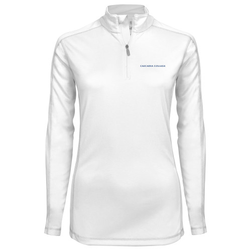  Syntrel Womens White Interlock 1/4 Zip - Cascadia College Bothell  Flat