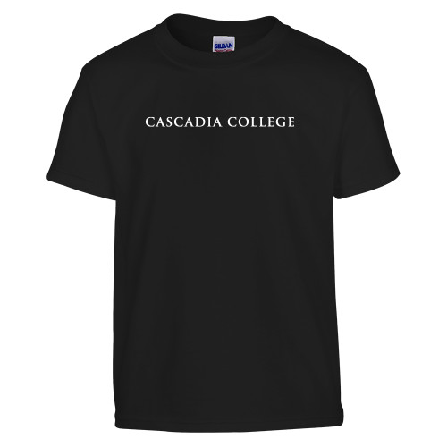  Youth Black T Shirt - Cascadia College Bothell  Flat
