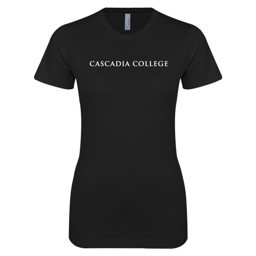  Next Level Womens Black Boyfriend Tee - Cascadia College Bothell  Flat