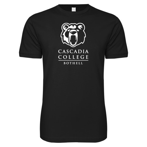  Next Level Black SoftStyle T Shirt - Kodiak Cascadia College Bothell Stacked