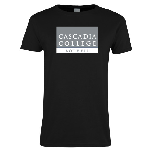  Womens Black Short Sleeve Tee - Cascadia College Bothell  Square