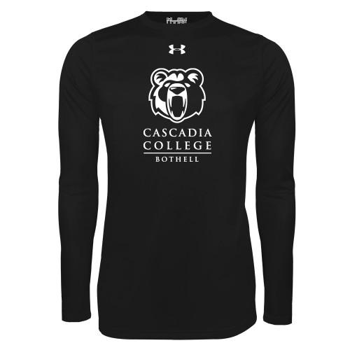  Under Armour Black Long Sleeve Tech Tee - Kodiak Cascadia College Bothell Stacked