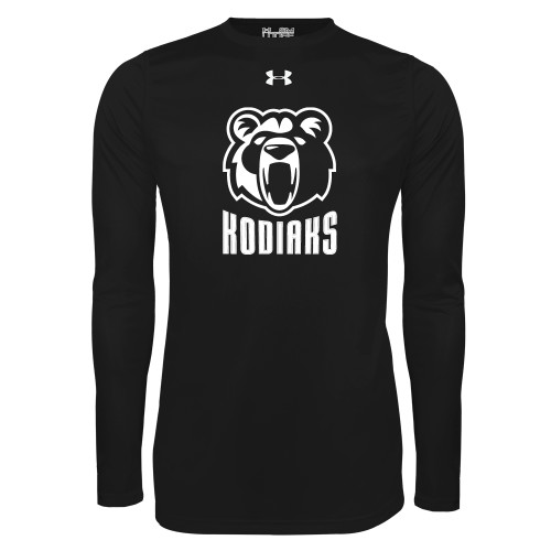 Under Armour Black Long Sleeve Tech Tee - Kodiaks with Mascot