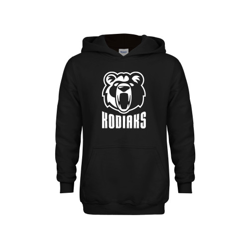  Youth Black Fleece Hoodie - Kodiaks with Mascot
