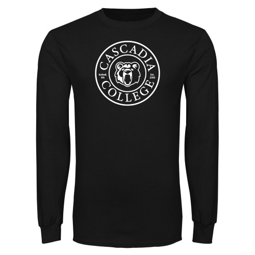  Black Long Sleeve T Shirt - Cascadia College Bothell  Seal