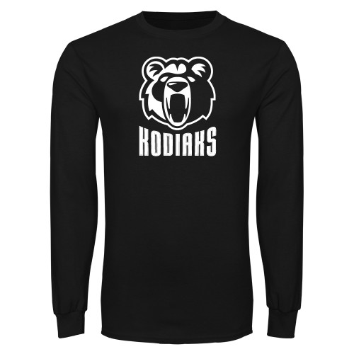  Black Long Sleeve T Shirt - Kodiaks with Mascot