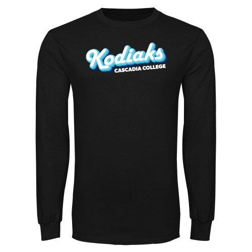  Black Long Sleeve T Shirt - Kodiaks Tricolor Cascadia College