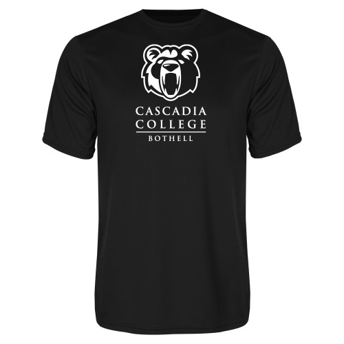  Black Performance Tee - Kodiak Cascadia College Bothell Stacked