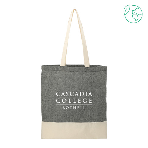  Split Recycled Black Cotton Twill Convention Tote - Cascadia College Bothell